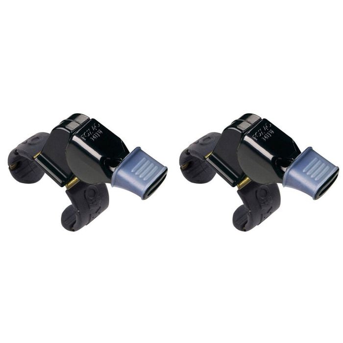 2PK Fox 40 Summit Mini CMG Whistle Sports Accessory w/ Fingergrip Black