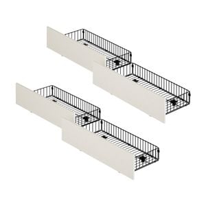 Oikiture 4x Trundle Drawers for Bed Frame with Wheels Metal Beige