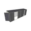 Build-A-Shed 1.2 x 6.0 x 2.0m Tunnel Shed Tunnel Hinged Door with 3 Sliding Side Doors - Grey