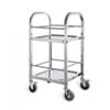 SOGA 2 Tier 500x500x950 Stainless Steel Square Cart
