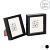 Nicola Spring 2 Piece 6 X 6 3d Shadow Box Photo Frame Set - Craft Display Picture Frame With 2 X 2 Mount - Black