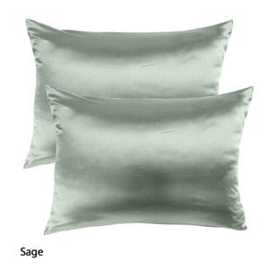 Royal comfort mulberry soft silk pillowcase twin pack sage standard