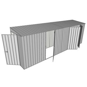 Build-A-Shed 1.2 x 6.0 x 2.0m Tunnel Shed Tunnel Hinged Door with 3 Hinged Side Doors - Zinc