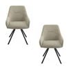 Henrik 2pc Set Fabric Dining Chair Fawn Grey