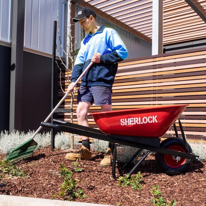 Sherlock 100L Home Use Steel Tray Wheelbarrow Bunnings Australia