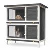 Advwin Rabbit Hutch Chicken Coop 2 Storey Grey