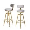 Levede 2x Velvet Swivel Bar Stool Grey