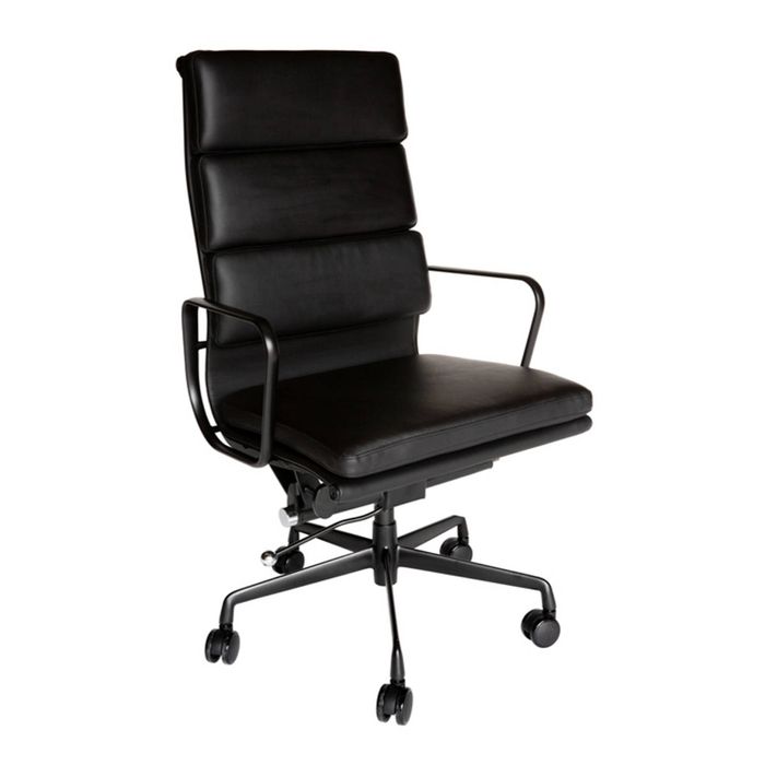 SK Designer Living | Replica Eames Aluminium Group Soft Pad Office Chair High Back | All Black