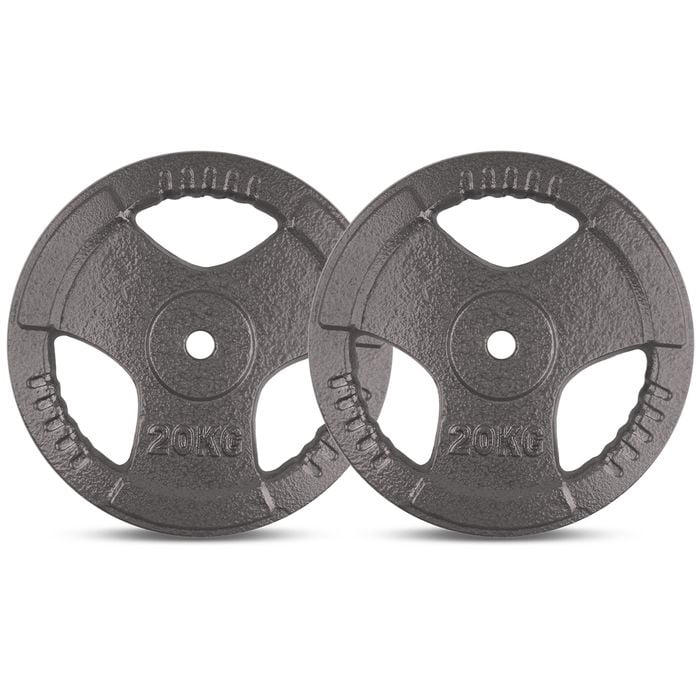 CORTEX 20kg Tri-Grip 25mm Standard Plate (Pair)  Weight Lifting Weight Plate Bars Home Gym Set