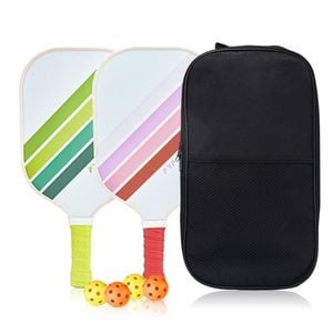 Catzon Pickleball Paddles Set Of 2 Fiberglass Surface Pp Honeycomb Core Pickleball Racket With 4 Balls 1 Bag-white