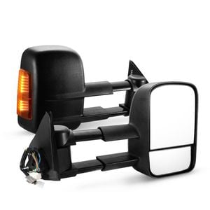 Pair Extendable Towing Mirrors Gen1 For Isuzu D-max Dmax 2007-2011 Black