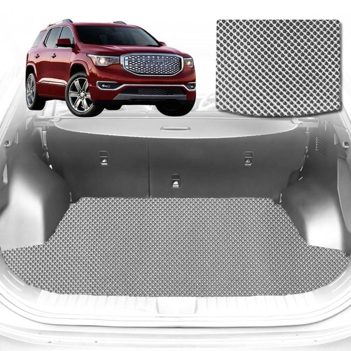 6D Diamond Car Boot Mat for Holden Acadia AC2018-2021-(3rd Row seats up/7 seater)-Cargo Mat-Grey-Outback GT