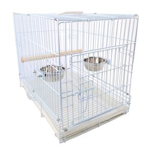 Collapsible Pet Carrier Cage Travel for Small Bird White Small Birds
