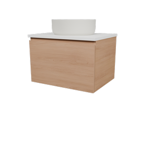 New England Joinery 600mm Slim SilkSurface Top Wall Hung Vanity