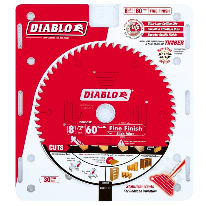 Diablo 216mm 60T Fine Finish Circular Saw Blade