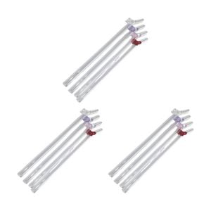 3x 4pc Urban Products Kaya Bow Glass Straws Multicolour Set 20cm