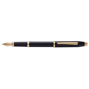 Cross Century Ii Fountain Pen Office Signing/writing 23kt Fine Nib Black Lacquer