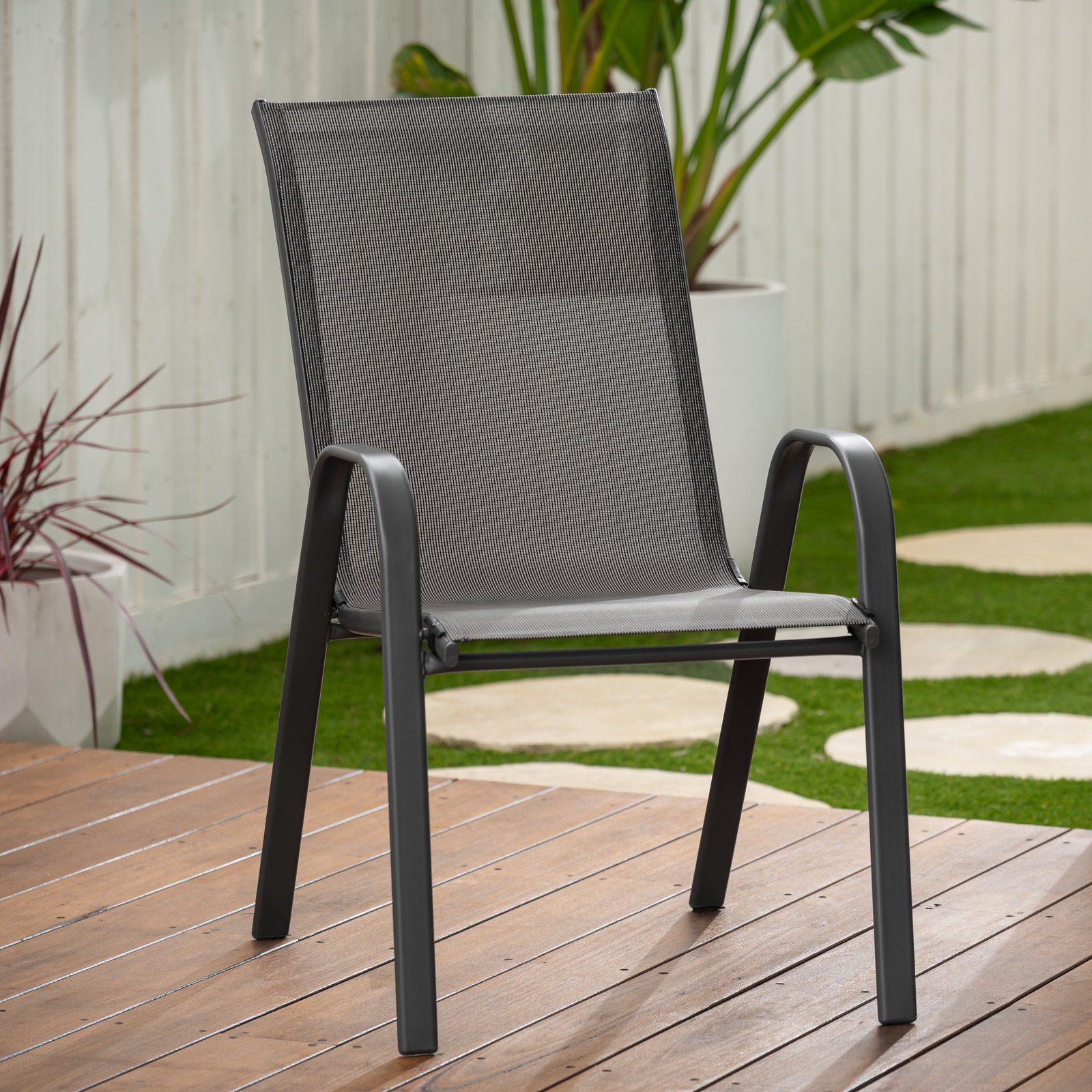 Marquee Charcoal Steel Sling Chair Bunnings New Zealand