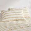 Dreamaker Cove Washed Cotton Yarn Dyed Wide Stripe Pillowcase Sand Twin Pack