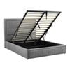 Foret Bed Frame Queen Gas Lift Storage Base Bedroom Furniture Fabric Grey