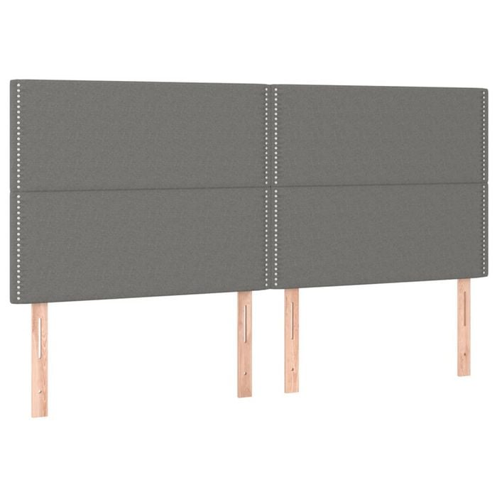 vidaXL Headboards Bedroom Furniture Wall Bed Header Dark 4 pcs Grey 80 cm Fabric