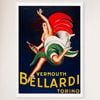 Galrie Bellardi Vermouth 1927 Vintage Advertising Poster Classic Art for Home Decor, White Frame, A3 30 x 42cm (12 x 16inch)
