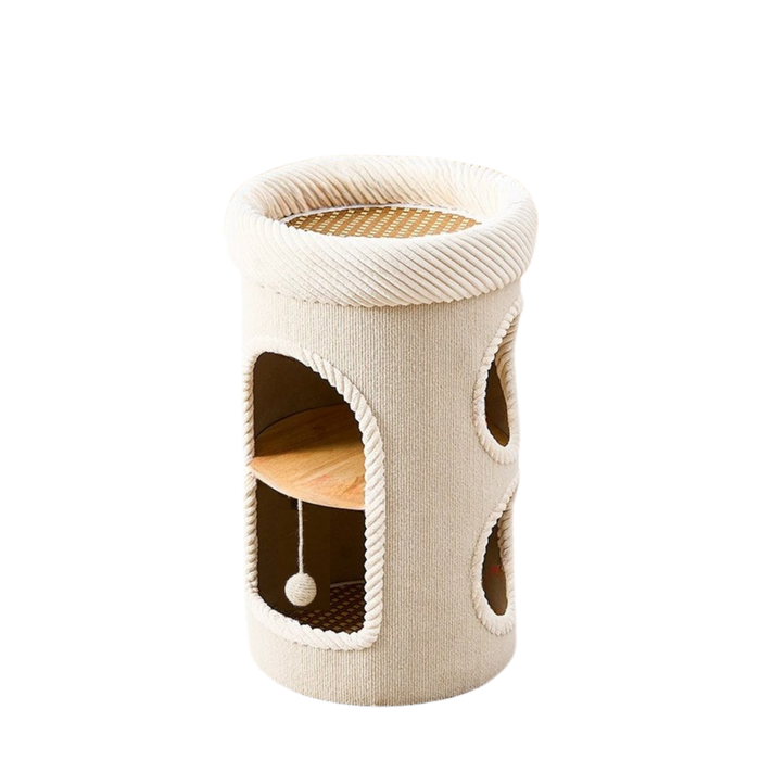 Marie Castle 3-Level Cat Tower & Bed - Beige