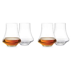 4pc Final Touch Revolve Roll & Spin Spirits Glass Set Clear