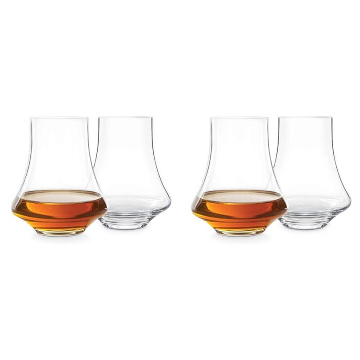 4pc Final Touch Revolve Roll & Spin Spirits Glass Set Clear