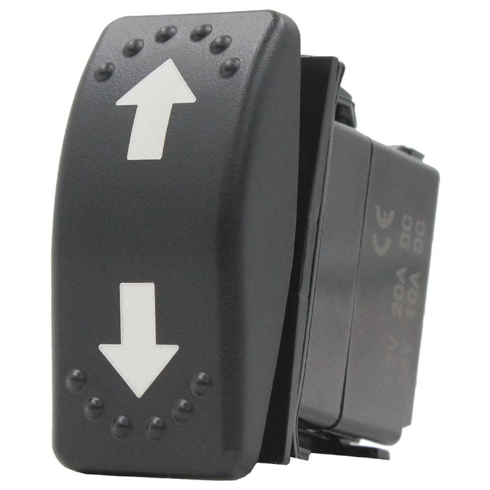 Switch Boss Dual Red LED Laser Etched Rocker Switch - Arrows (Momentary Up/Down)