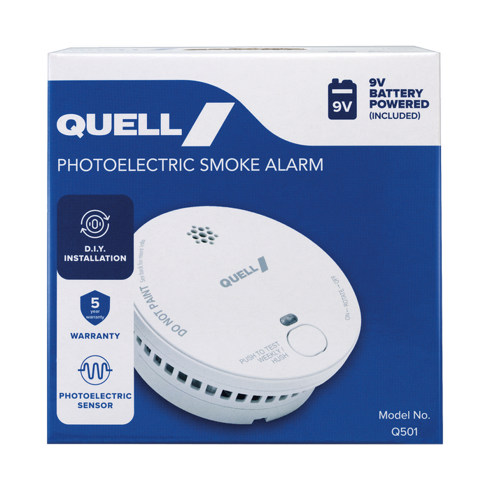 Quell 9V Q501 Photoelectric Smoke Alarm - Trade Box
