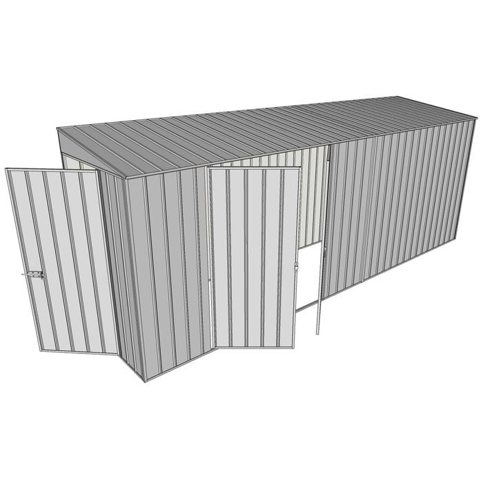 Build-A-Shed 1.2 x 5.2 x 2.0m Tunnel Shed Tunnel Hinged Door with Double Hinged Doors - Zinc