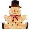 Christabelle 82cm Sitting Snowman Christmas Display with Lights