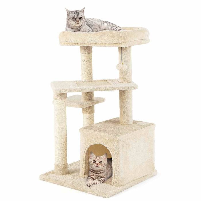 Costway 85cm 4-tier Sisal Cat Tree Tower Activity Scratching Post