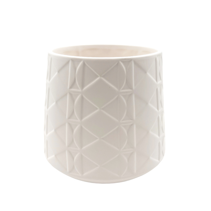 Northcote Pottery 17 x 16.8cm White Cassie Egg Ceramic Indoor Pot