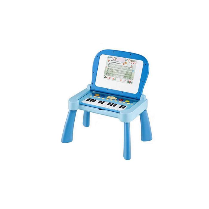 Costway 4-in-1 Touch Learn Activity Table Desk Piano Keyboard & Whiteboard-Blue