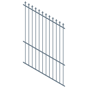 ProtectorAl 0350-1200W x 1800H Deep Ocean Spear Top Pool Fence Panel Raked 16-30º