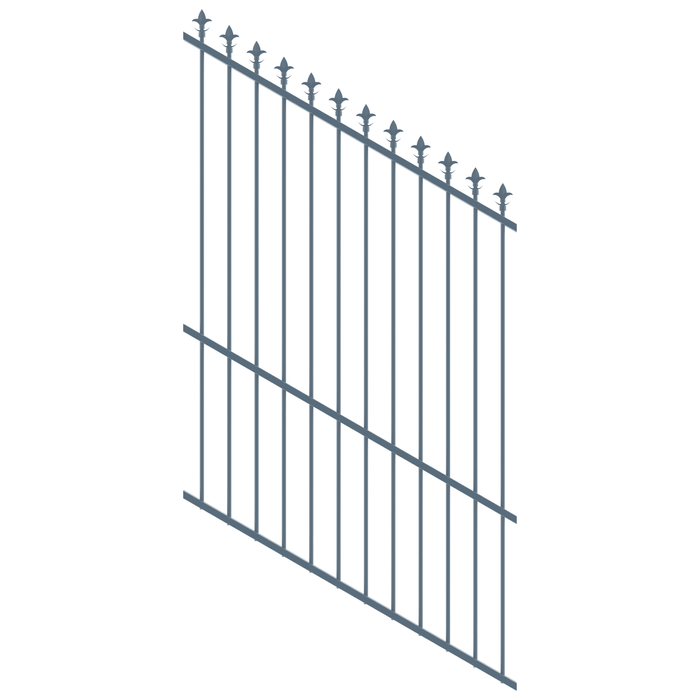 ProtectorAl 0350-1200W x 1800H Deep Ocean Spear Top Pool Fence Panel Raked 16-30º