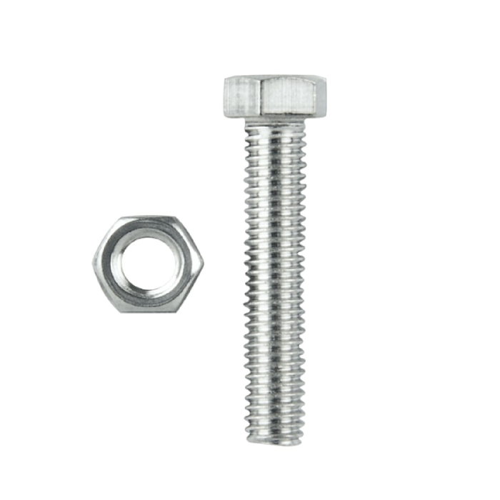 Pinnacle M5 x 50mm Stainless Steel Hex Head Bolts And Nuts - 6 Pack