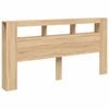 vidaXL LED Headboard Wooden Bed Header Bedroom Sonoma Oak 200 cm Engineered Wood