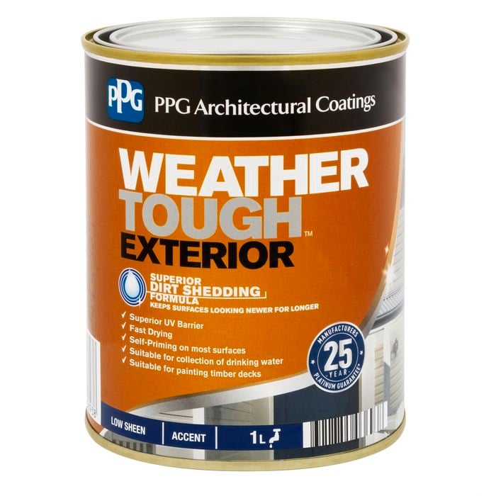 PPG Paints 1L Accent Low Sheen Weather Tough Exterior Paint