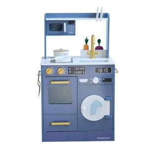 Teamson Kids Little Chef Lake Tahoe Wooden Play Kitchen - Blue