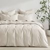 Dreamaker 300TC Cotton Percale Quilt Cover Set Oat Single Bed