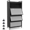 Costway 5-tier Kitchen Storage Cabinet Rolling Microwave Stand Bakers Rack