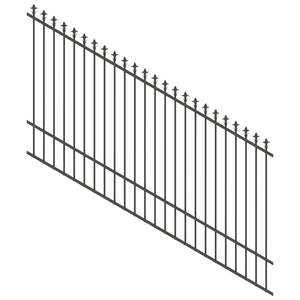 ProtectorAl 1201-2400W x 1500H Woodland Grey Spear Top Pool Fence Panel Raked 16-30º