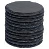 Argon Tableware 10cm Round Slate Coasters - Set Of 12 Drink Coasters Stone Natural Slate Drink Placemats Mug Glass Cup Mats
