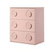 Oikiture 3 Chest of Drawers Spacious Cabinet Bedroom Dresser Nightstand Pink