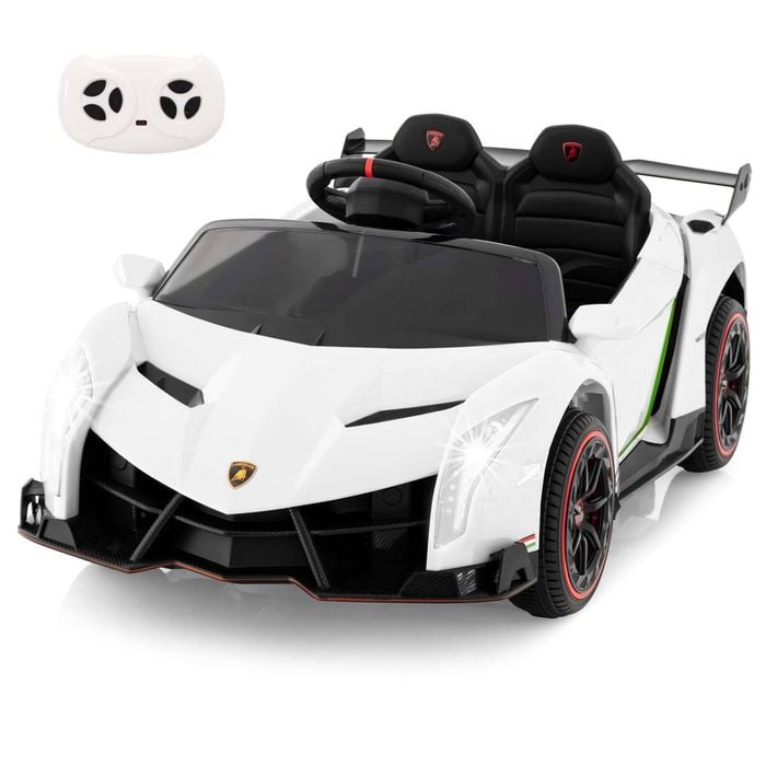 Costway Lamborghini Licensed Kids Ride on Car 12V Electric Vehicle Toy White