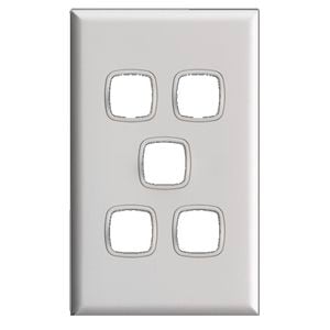 HPM Excel 5 Gang Grid and Plate White