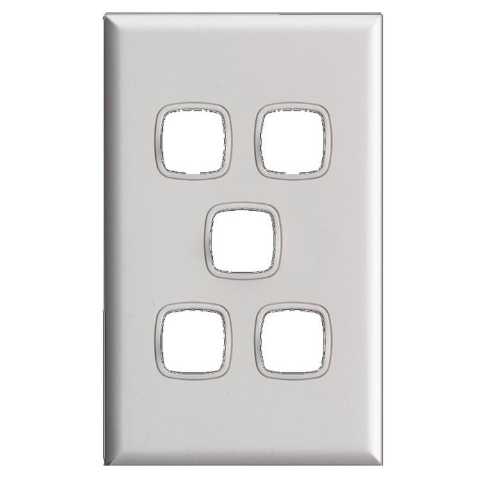 HPM Excel 5 Gang Grid and Plate White